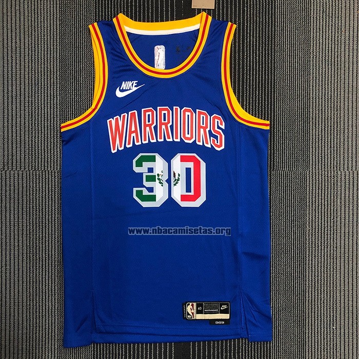 Camiseta Golden State Warriors Stephen Curry NO 30 Classic Royal Special Mexico Edition Azul